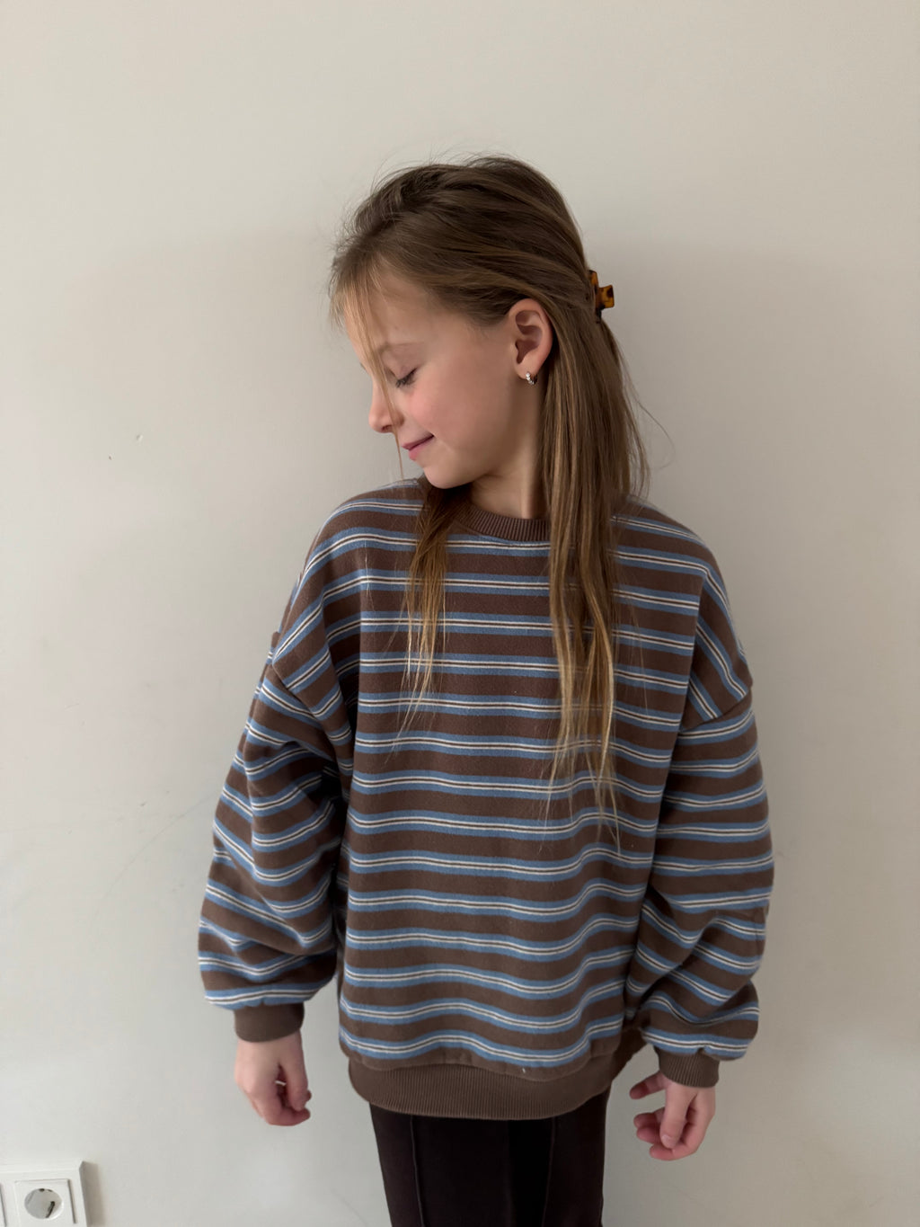 Sweater bruin gestreept