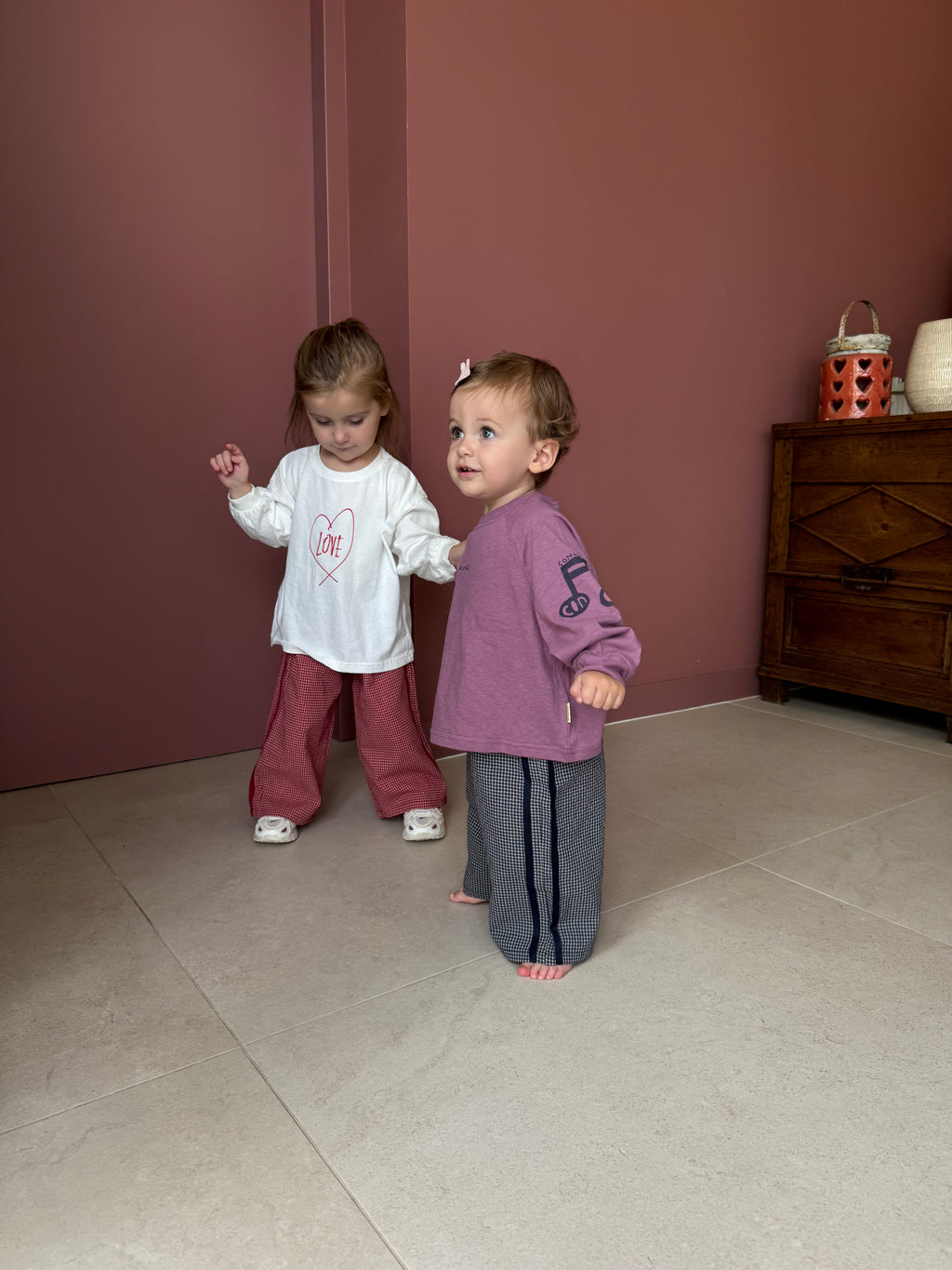 wide leg broekje geruit