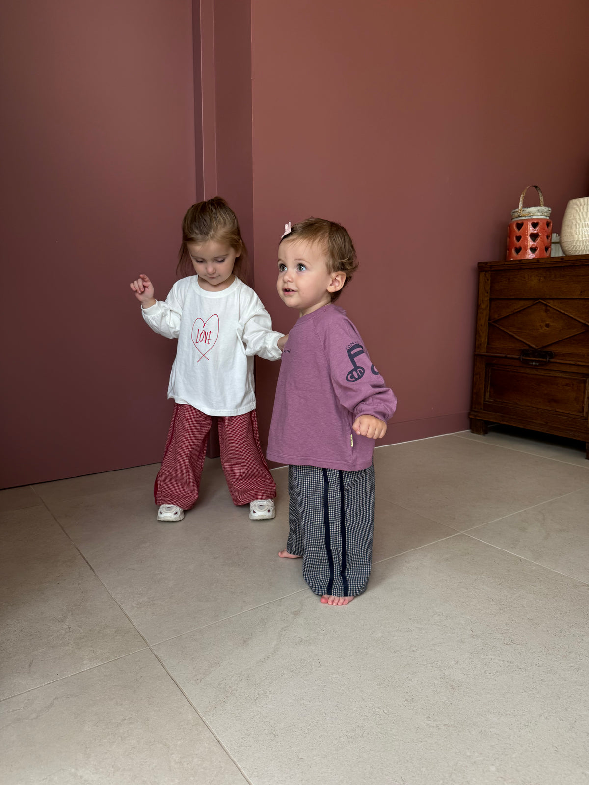 wide leg broekje geruit